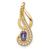 Lex & Lu 14k Yellow Gold Mystic Fire Topaz and Diamond Pendant LAL2809 - Lex & Lu