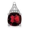 Lex & Lu 14k White Gold Garnet and Diamond Pendant LAL2818 - Lex & Lu