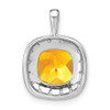 Lex & Lu 14k White Gold Citrine and Diamond Pendant LAL2822 - 4 - Lex & Lu