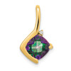 Lex & Lu 14k Yellow Gold Mystic Fire Topaz and Diamond Pendant LAL2842 - Lex & Lu