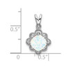 Lex & Lu 14k White Gold Created Opal and Diamond Pendant LAL2851 - 2 - Lex & Lu