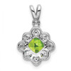 Lex & Lu 14k White Gold Peridot and Diamond Pendant LAL2852 - 4 - Lex & Lu