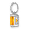 Lex & Lu 14k White Gold Citrine and Diamond Pendant LAL2855 - 2 - Lex & Lu