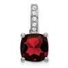 Lex & Lu 14k White Gold Garnet and Diamond Pendant LAL2856 - Lex & Lu