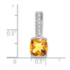 Lex & Lu 14k White Gold Citrine and Diamond Pendant LAL2860 - 3 - Lex & Lu