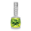 Lex & Lu 14k White Gold Peridot and Diamond Pendant LAL2863 - Lex & Lu