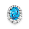 Lex & Lu 14k White Gold Blue Topaz and Diamond Pendant LAL2865 - Lex & Lu