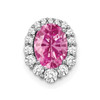 Lex & Lu 14k White Gold Created Pink Sapphire and Diamond Pendant LAL2867 - Lex & Lu