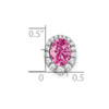 Lex & Lu 14k White Gold Created Pink Sapphire and Diamond Pendant LAL2867 - 2 - Lex & Lu