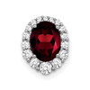 Lex & Lu 14k White Gold Garnet and Diamond Pendant LAL2869 - Lex & Lu