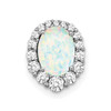 Lex & Lu 14k White Gold Created Opal and Diamond Pendant LAL2870 - Lex & Lu