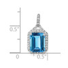 Lex & Lu 10k White Gold Blue Topaz and Diamond Pendant LAL2874 - 3 - Lex & Lu