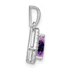 Lex & Lu 14k White Gold Amethyst and Diamond Pendant LAL2880 - 2 - Lex & Lu