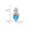 Lex & Lu 14k White Gold Blue Topaz and Diamond Pendant LAL2887 - 3 - Lex & Lu