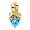 Lex & Lu 14k Yellow Gold Blue Topaz and Diamond Pendant LAL2888 - Lex & Lu