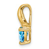 Lex & Lu 14k Yellow Gold Blue Topaz and Diamond Pendant LAL2888 - 2 - Lex & Lu