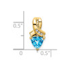 Lex & Lu 14k Yellow Gold Blue Topaz and Diamond Pendant LAL2888 - 3 - Lex & Lu