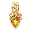 Lex & Lu 14k Yellow Gold Citrine and Diamond Pendant LAL2890 - Lex & Lu