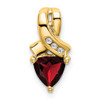 Lex & Lu 14k Yellow Gold Garnet and Diamond Pendant LAL2892 - Lex & Lu