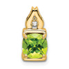 Lex & Lu 14k Yellow Gold Peridot and Diamond Pendant LAL2904 - Lex & Lu