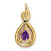 Lex & Lu 10k Yellow Gold Amethyst and Diamond Pendant LAL2905 - 4 - Lex & Lu