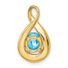 Lex & Lu 14k Yellow Gold Blue Topaz and Diamond Pendant LAL2922 - 4 - Lex & Lu