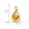 Lex & Lu 14k Yellow Gold Citrine and Diamond Pendant LAL2924 - 3 - Lex & Lu
