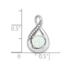 Lex & Lu 14k White Gold Created Opal and Diamond Pendant LAL2927 - 3 - Lex & Lu