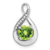 Lex & Lu 14k White Gold Peridot and Diamond Pendant LAL2929 - Lex & Lu