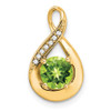 Lex & Lu 14k Yellow Gold Peridot and Diamond Pendant LAL2930 - Lex & Lu