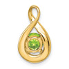 Lex & Lu 14k Yellow Gold Peridot and Diamond Pendant LAL2930 - 4 - Lex & Lu