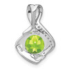 Lex & Lu 14k White Gold Peridot and Diamond Pendant LAL2941 - 4 - Lex & Lu