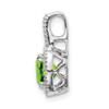 Lex & Lu 14k White Gold Peridot and Diamond Pendant LAL2951 - 2 - Lex & Lu