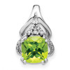 Lex & Lu 14k White Gold Peridot and Diamond Pendant LAL2956 - Lex & Lu