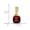 Lex & Lu 14k Yellow Gold Garnet and Diamond Pendant LAL2966 - 3 - Lex & Lu