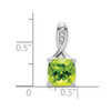 Lex & Lu 14k White Gold Peridot and Diamond Pendant LAL2967 - 3 - Lex & Lu