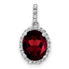 Lex & Lu 14k White Gold Garnet and Diamond Pendant LAL2972 - Lex & Lu