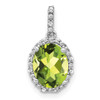 Lex & Lu 14k White Gold Peridot and Diamond Pendant LAL2973 - Lex & Lu