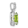 Lex & Lu 14k White Gold Peridot and Diamond Pendant LAL2973 - 2 - Lex & Lu