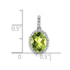 Lex & Lu 14k White Gold Peridot and Diamond Pendant LAL2973 - 3 - Lex & Lu