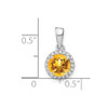 Lex & Lu 14k White Gold Citrine and Diamond Pendant LAL2976 - 3 - Lex & Lu