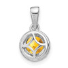 Lex & Lu 14k White Gold Citrine and Diamond Pendant LAL2976 - 4 - Lex & Lu