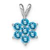 Lex & Lu 14k White Gold Blue Topaz Pendant LAL2980 - Lex & Lu