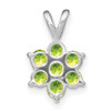 Lex & Lu 14k White Gold Peridot Pendant LAL2983 - 4 - Lex & Lu