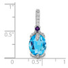 Lex & Lu 14k White Gold Blue Topaz & Amethyst and Diamond Pendant LAL2984 - 3 - Lex & Lu