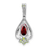 Lex & Lu 14k White Gold Garnet & Peridot Pendant LAL2987 - 4 - Lex & Lu