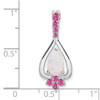 Lex & Lu 14k White Gold Created Opal & Created Pink Sapphire Pendant - 2 - Lex & Lu