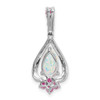 Lex & Lu 14k White Gold Created Opal & Created Pink Sapphire Pendant - 3 - Lex & Lu