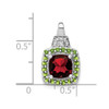 Lex & Lu 14k White Gold Garnet & Peridot and Diamond Pendant LAL2992 - 3 - Lex & Lu