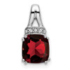 Lex & Lu 14k White Gold Garnet and Diamond Pendant LAL2996 - Lex & Lu